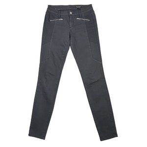 Club Monaco Jeans Women Size 2‎ Grey Stretch Low Rise Skinny Faux Zipper Pockets